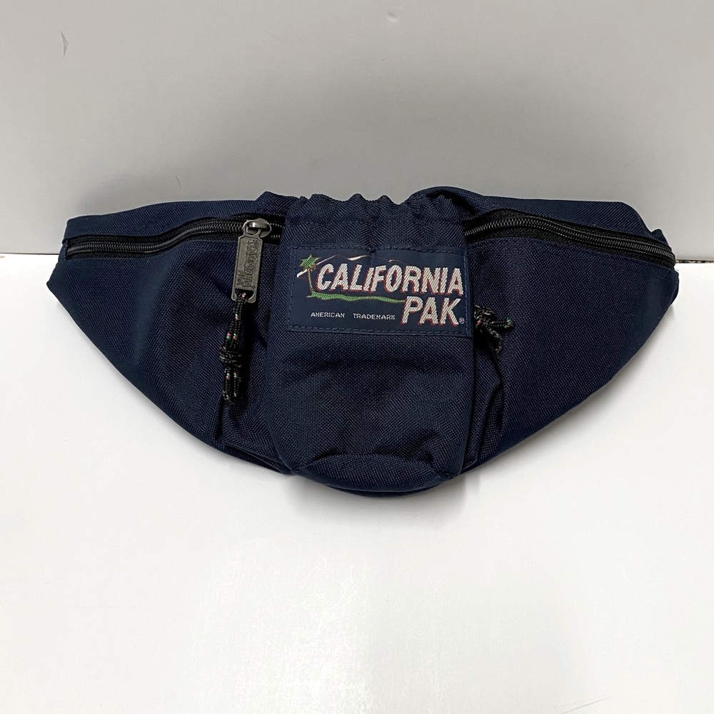 California Pak Vintage Fanny Pack Belt Waist Bag Navy Blue Travel Active